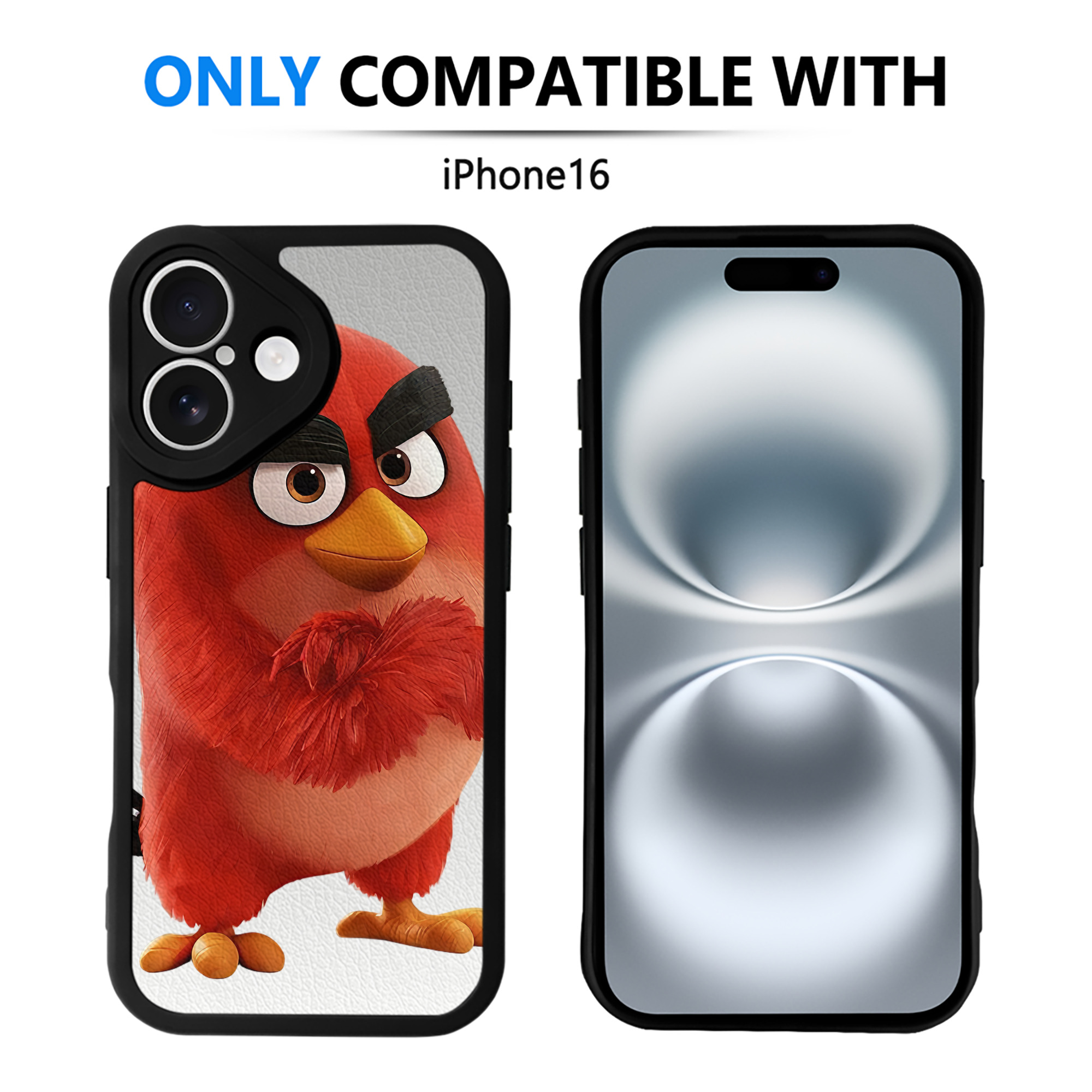 （画像用） Angry Birds アングリーバード 【iPhone 16シリーズ対応】シリコンスマホケース（レザー調） 材質：シリコン